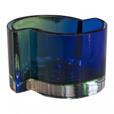 Modern form green and blue Murano glass bowl